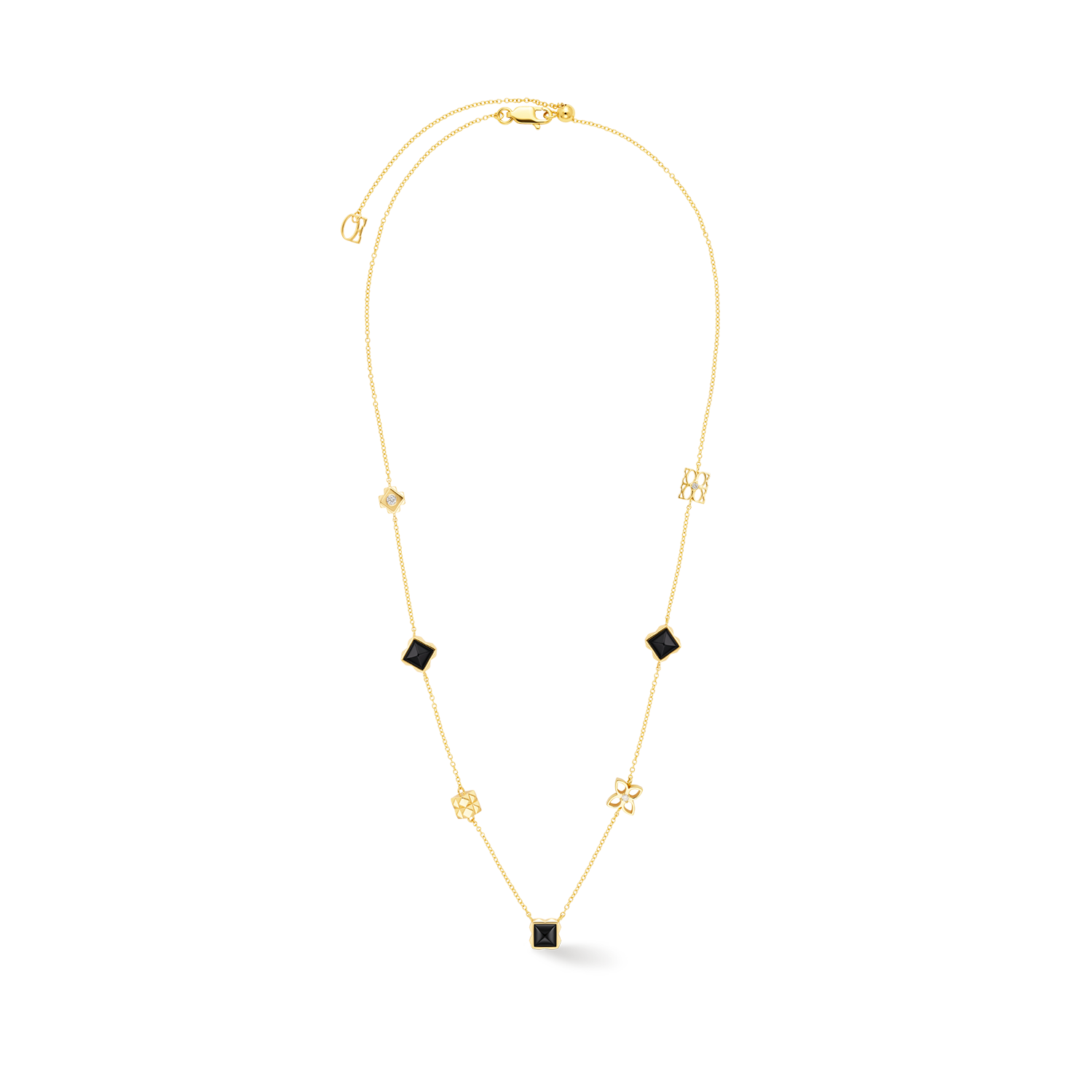 COEUR DE LION STATION Collection Halskette Slider schwarz-gold – Frontansicht