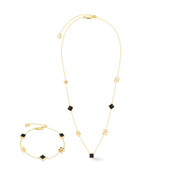 COEUR DE LION STATION Collection Halskette Slider schwarz-gold – Setbild