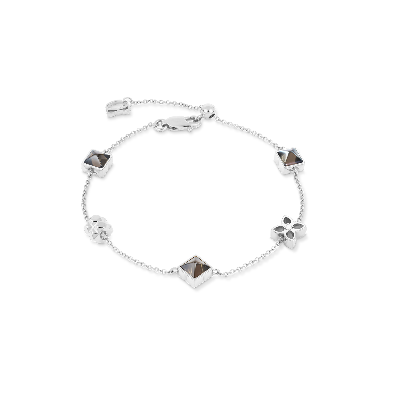 COEUR DE LION STATION Collection Armband Slider grau-silber – Frontansicht