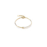 Armband Asymmetrie Süßwasserperlen & Edelstahl weiß-gold