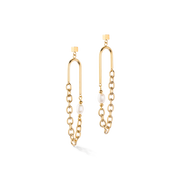 Ohrringe Boho Süsswasserperlen gold weiß von COEUR DE LION