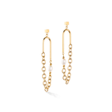 Ohrringe Boho Süsswasserperlen gold weiß