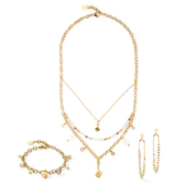 Ohrringe Boho Süsswasserperlen gold weiß von COEUR DE LION – im Set mit passenden Schmuckstücken