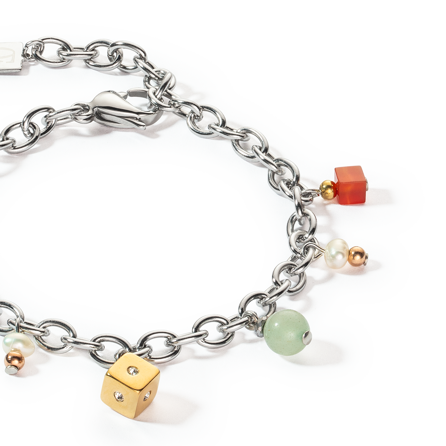 Armband Boho Süsswasserperlen silber multicolor