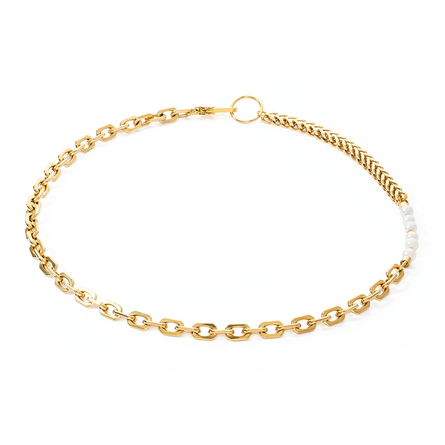 Halskette Shape Shifter Süßwasserperlen gold von COEUR DE LION