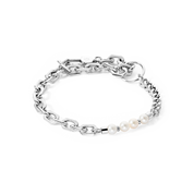 Armband Shape Shifter Süßwasserperlen silber von COEUR DE LION