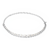 Halskette Süßwasserperlen & chain Multiwear silber