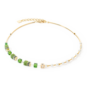 Halskette GeoCUBE® Fusion Precious Pearl Mix gold-grün von COEUR DE LION
