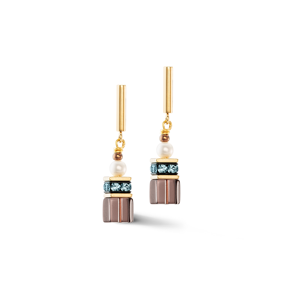 Ohrringe GeoCUBE® Fusion Precious Pearl Mix gold-autumn