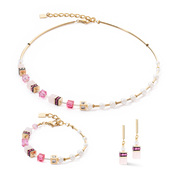 Armband GeoCUBE® Fusion Precious Pearl Mix Gold-Pink von COEUR DE LION – im Set mit passenden Schmuckstücken