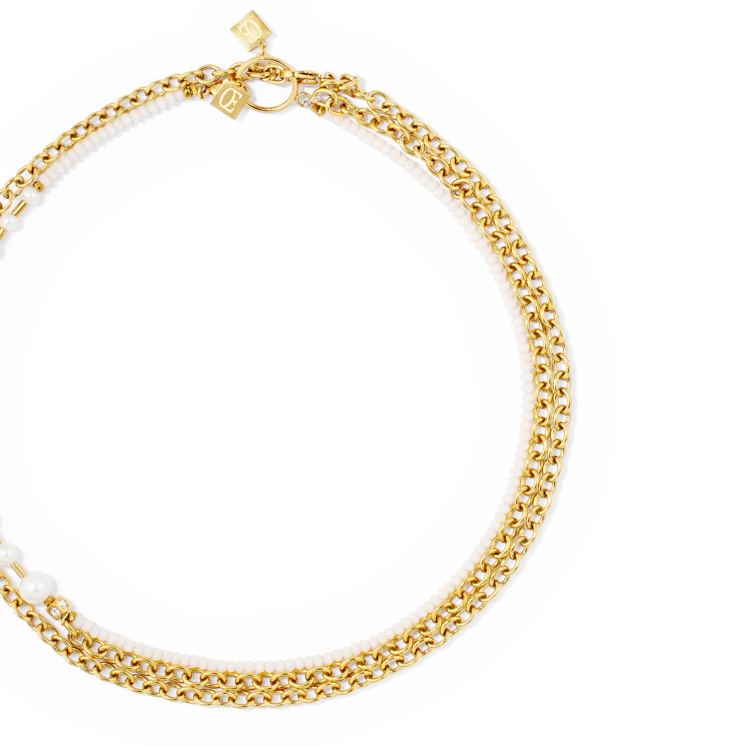 Halskette Chain & Pearl Fever weiß-gold