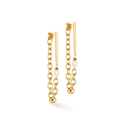 Ohrringe Chain & Pearl Fever weiß-gold von COEUR DE LION