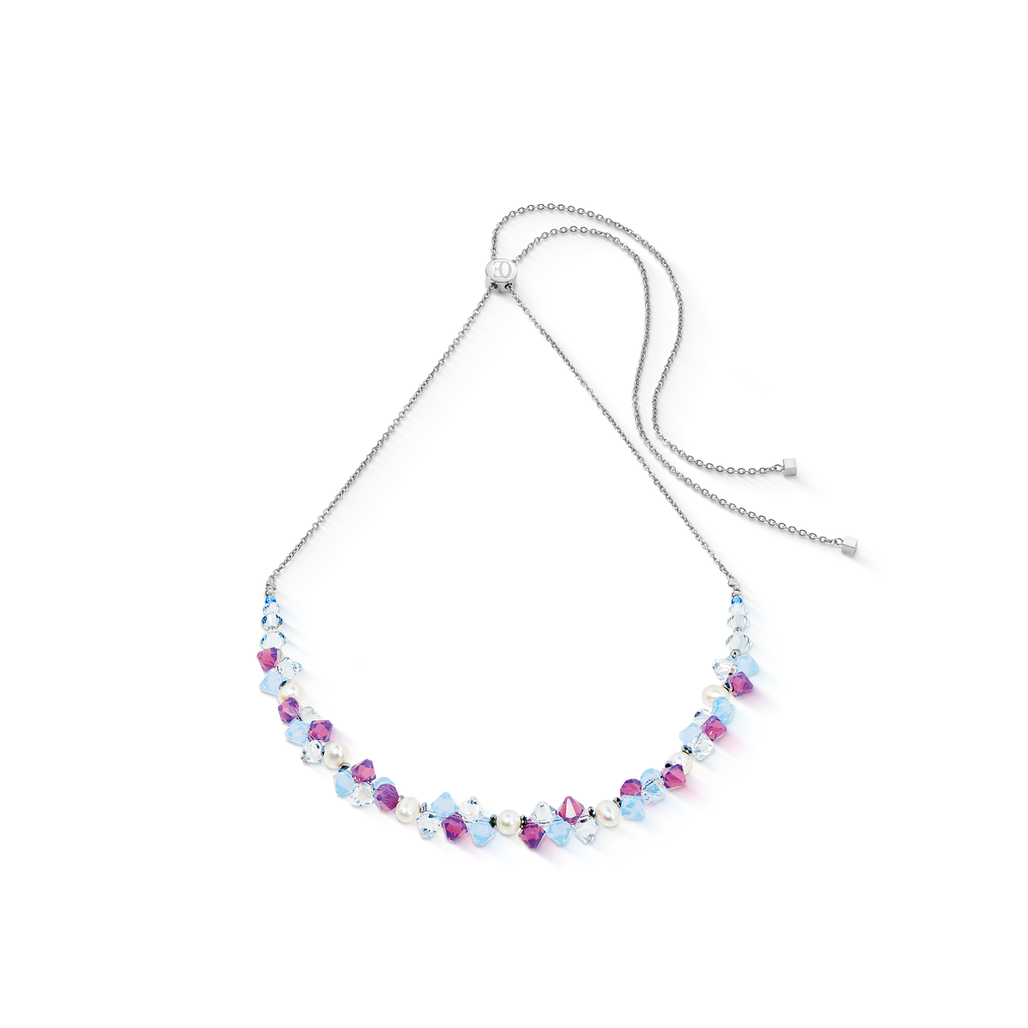 Halskette Dancing Crystals & Pearls flieder-blau