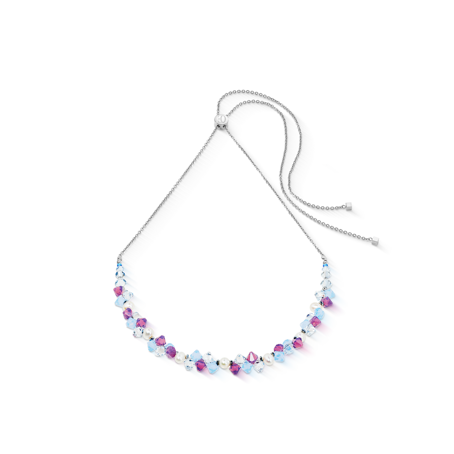 Halskette Dancing Crystals & Pearls flieder-blau