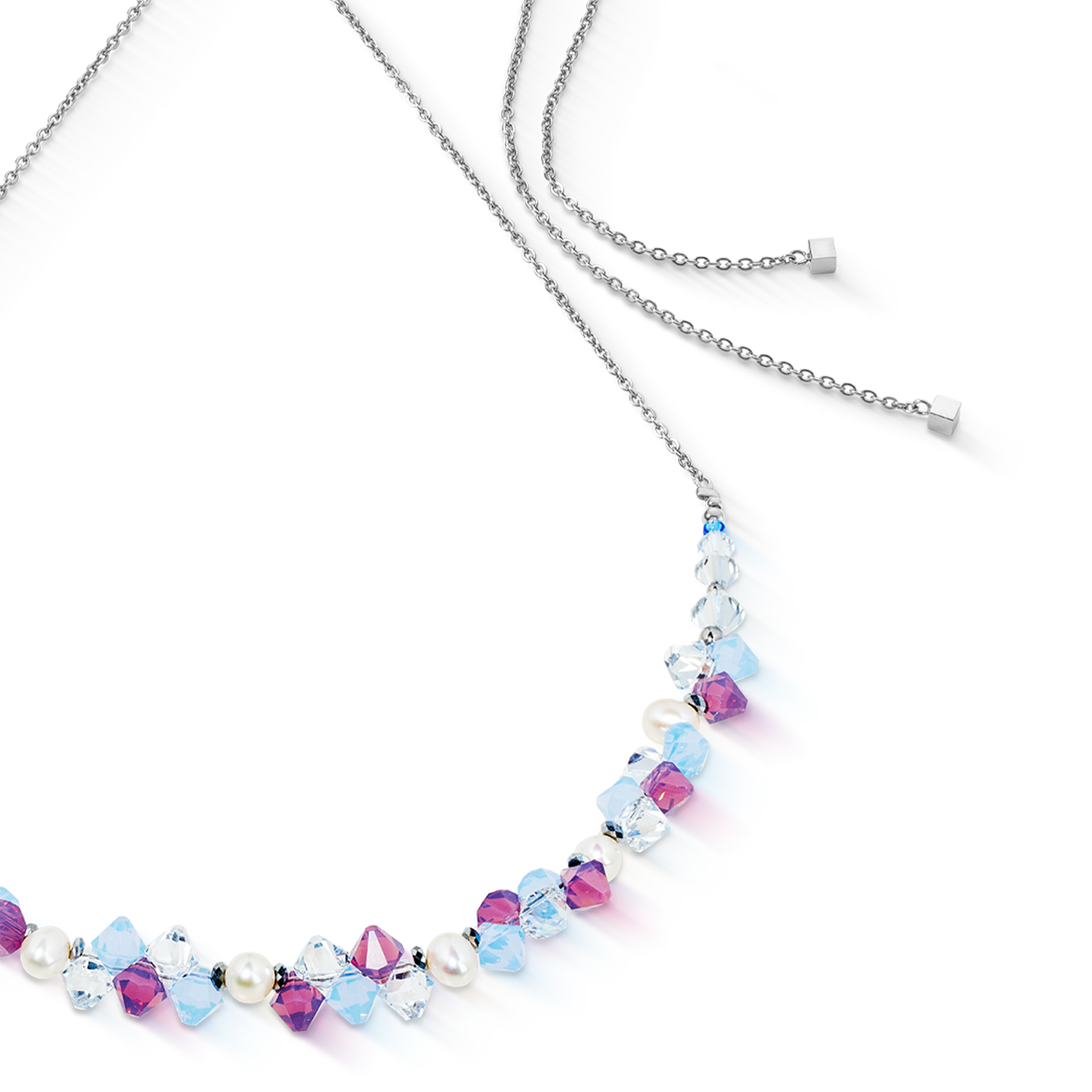 Halskette Dancing Crystals & Pearls flieder-blau