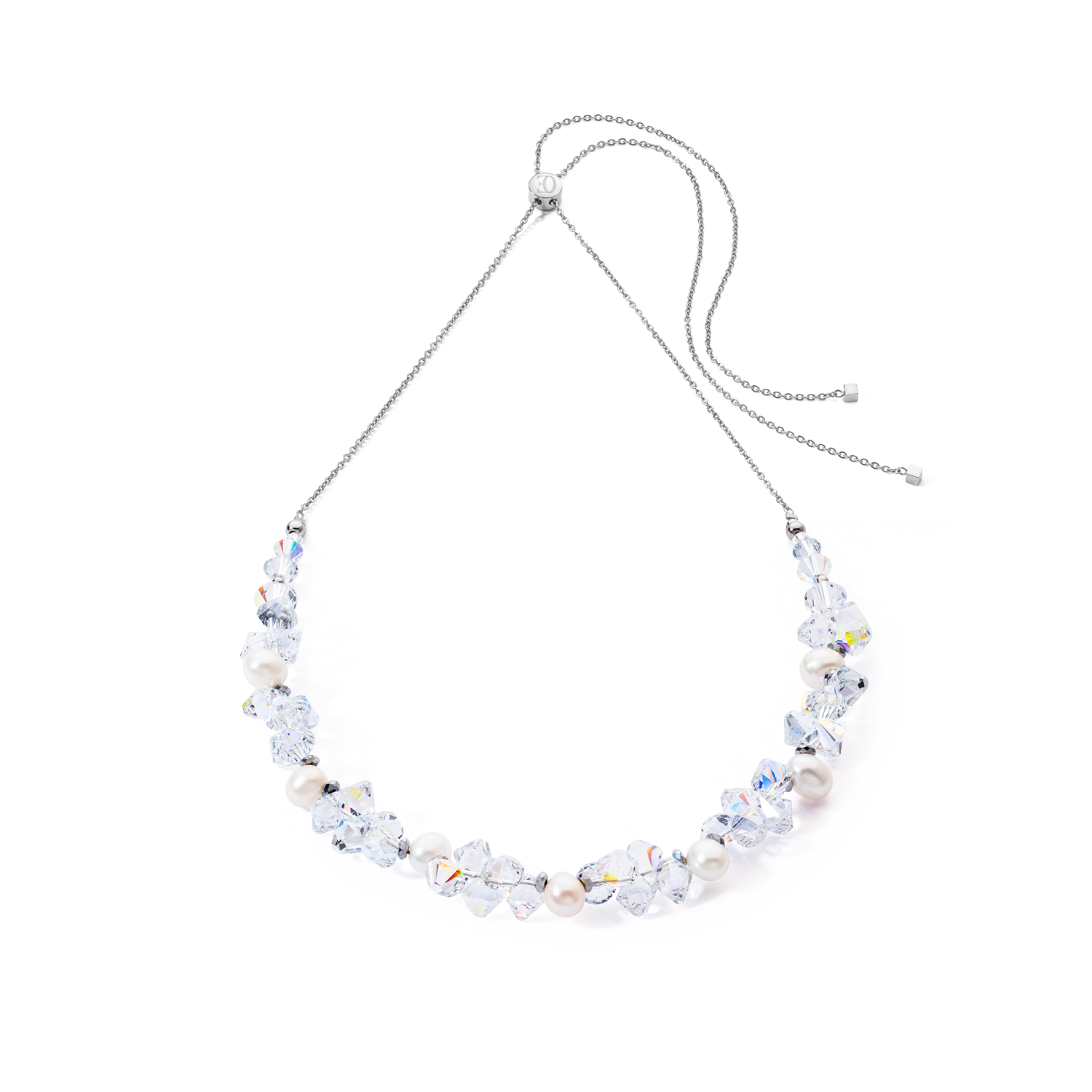 Halskette Dancing Crystals & Pearls Silber