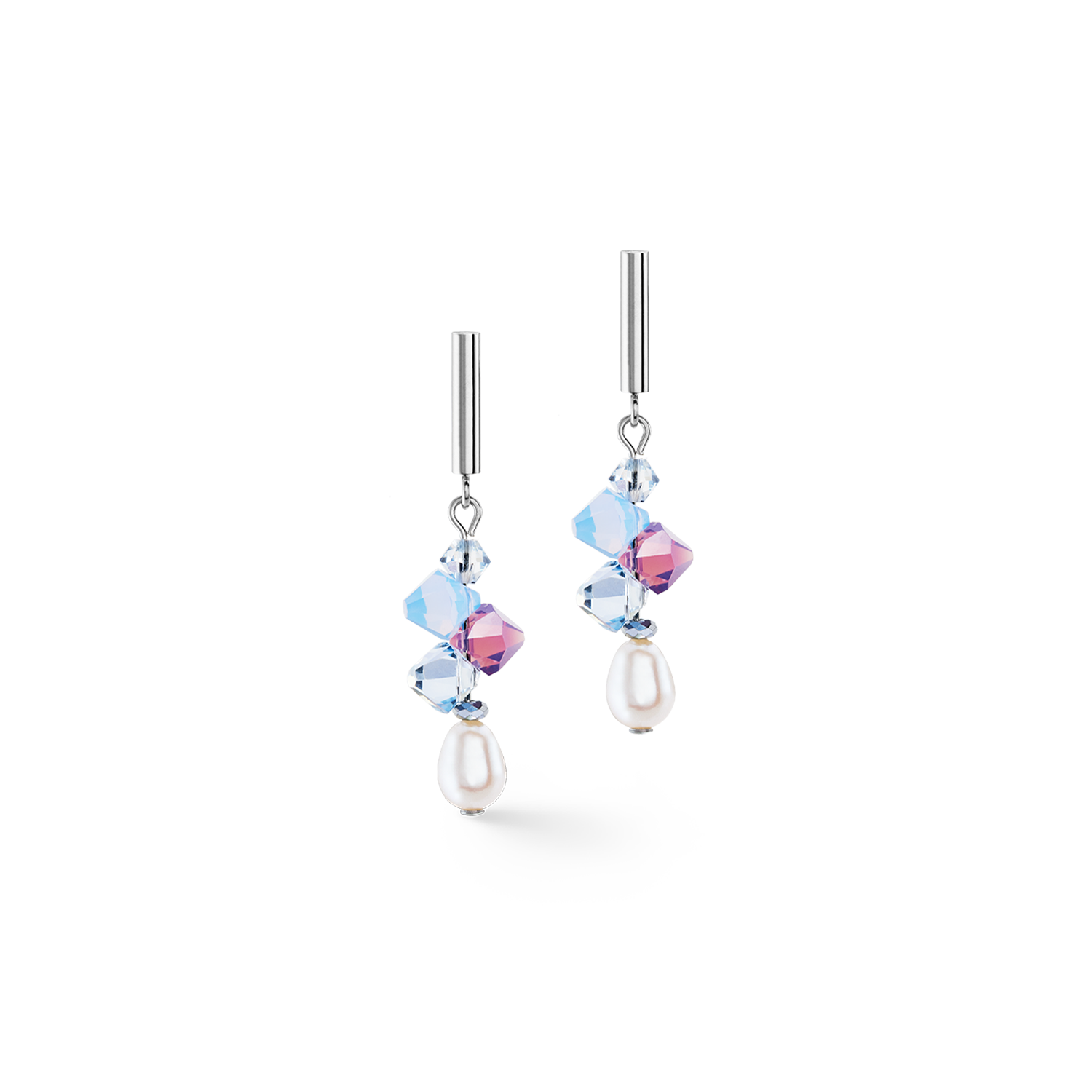 Ohrringe Dancing Crystals & Pearls flieder-blau