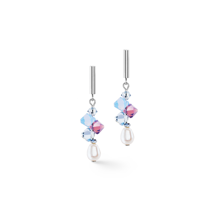 Ohrringe Dancing Crystals & Pearls flieder-blau