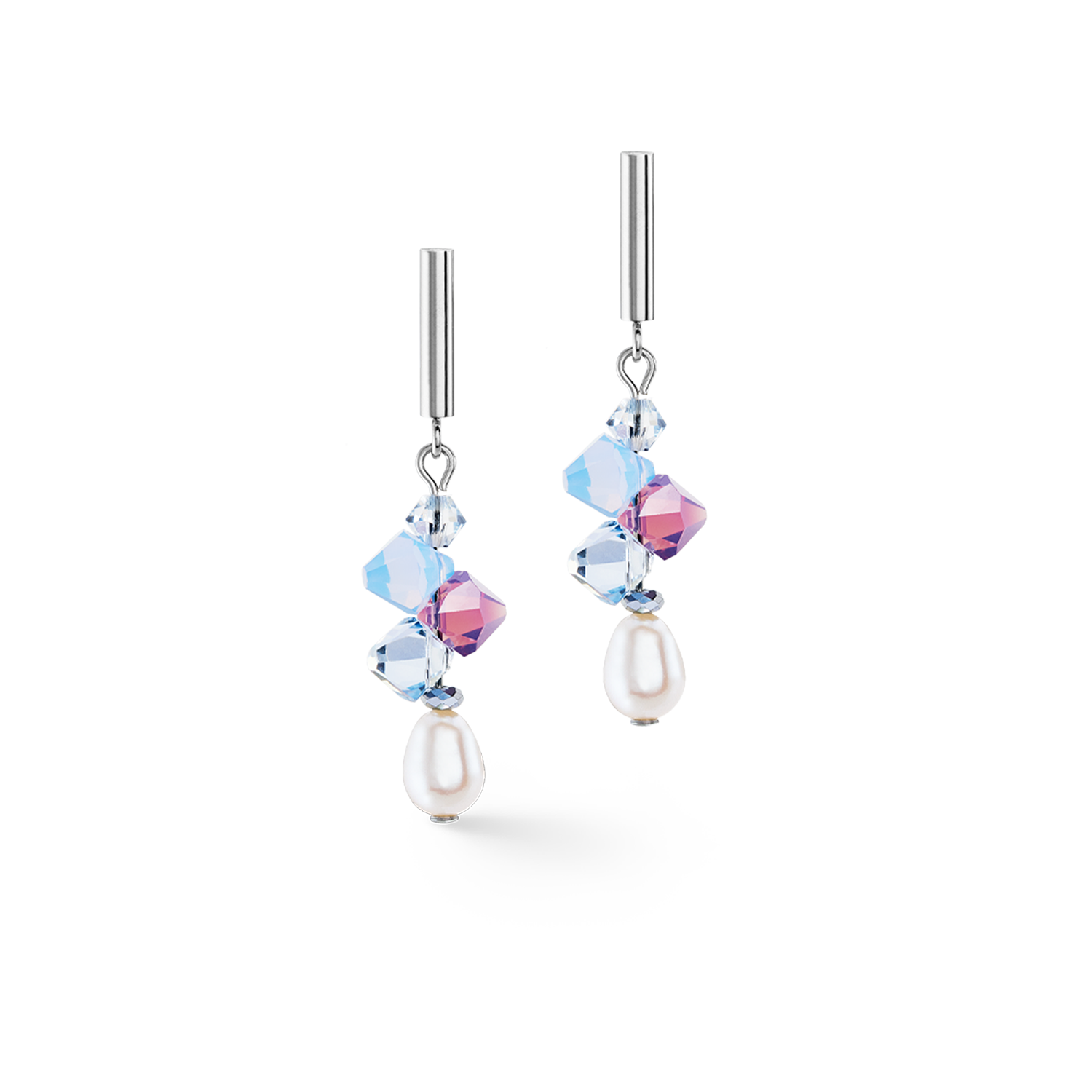 Ohrringe Dancing Crystals & Pearls flieder-blau