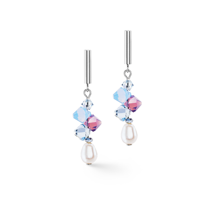 Ohrringe Dancing Crystals & Pearls flieder-blau