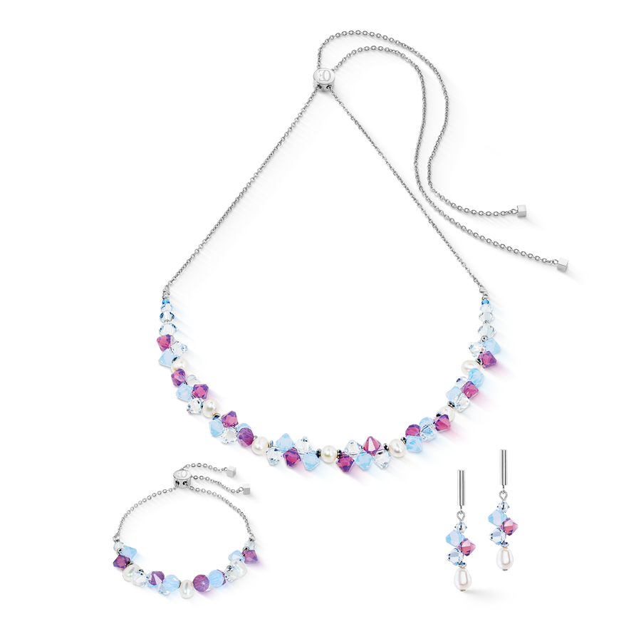 Ohrringe Dancing Crystals & Pearls flieder-blau
