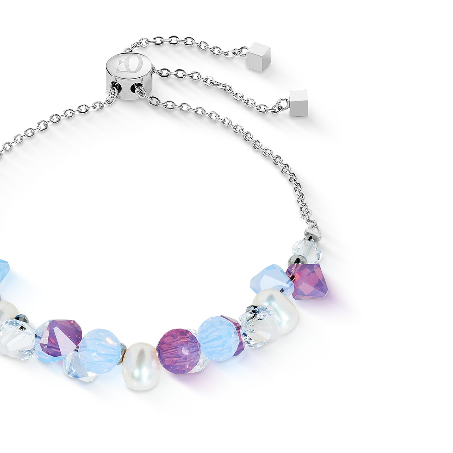 Armband Dancing Crystals & Pearls flieder-blau