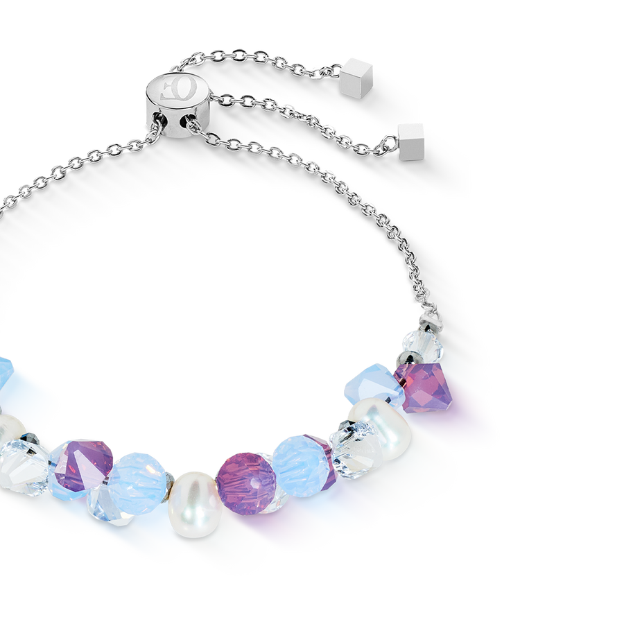 Armband Dancing Crystals & Pearls flieder-blau