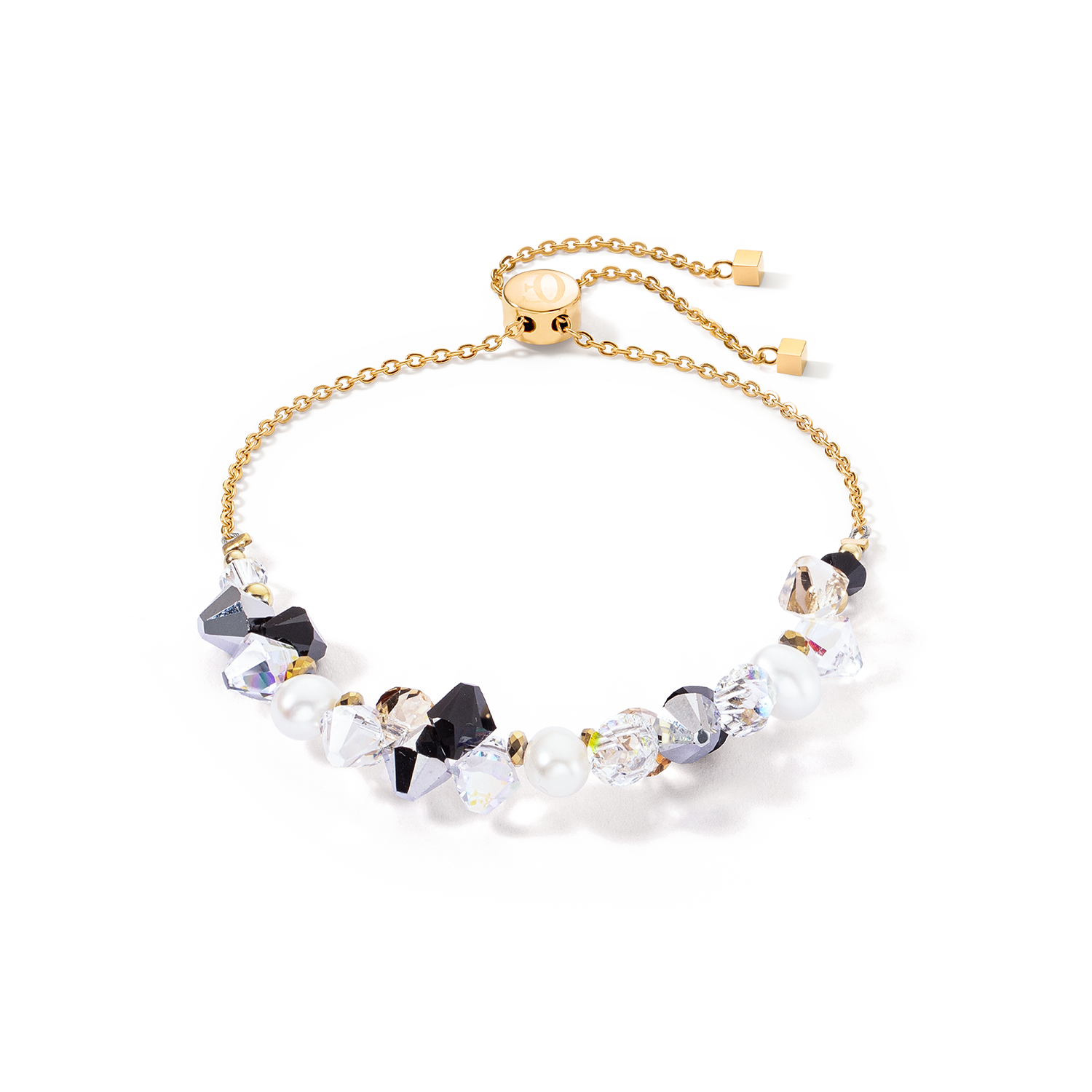 Armband Dancing Crystals & Pearls silber-schwarz von COEUR DE LION