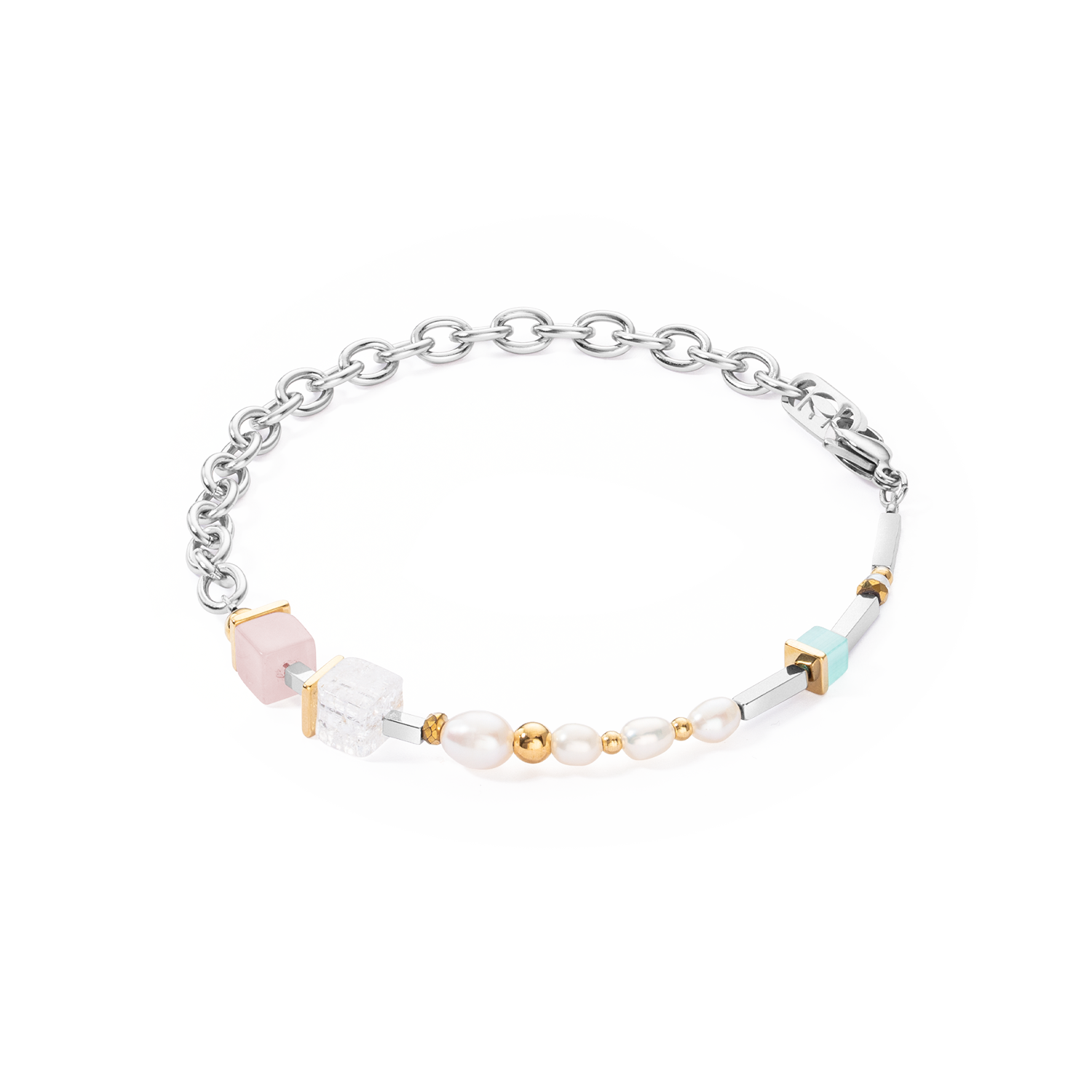 Armband Cool Romantic Cubes & Pearls Bicolor