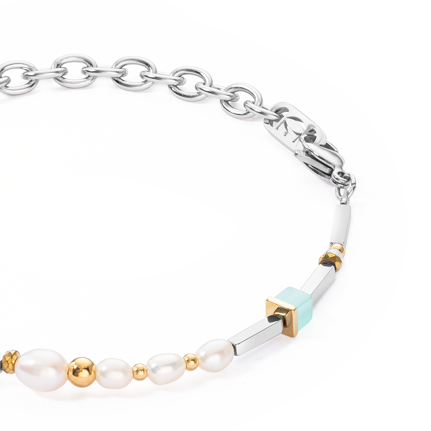 Armband Cool Romantic Cubes & Pearls Bicolor