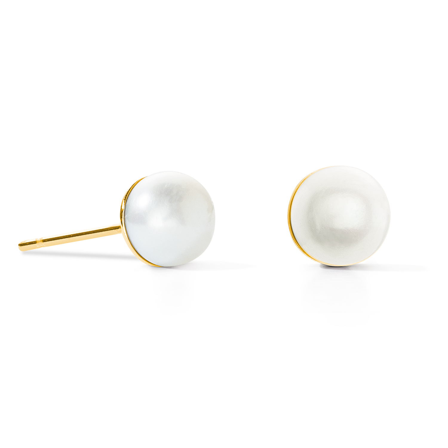 Ohrringe Classic Süßwasserperle gold von COEUR DE LION – Detailaufnahme