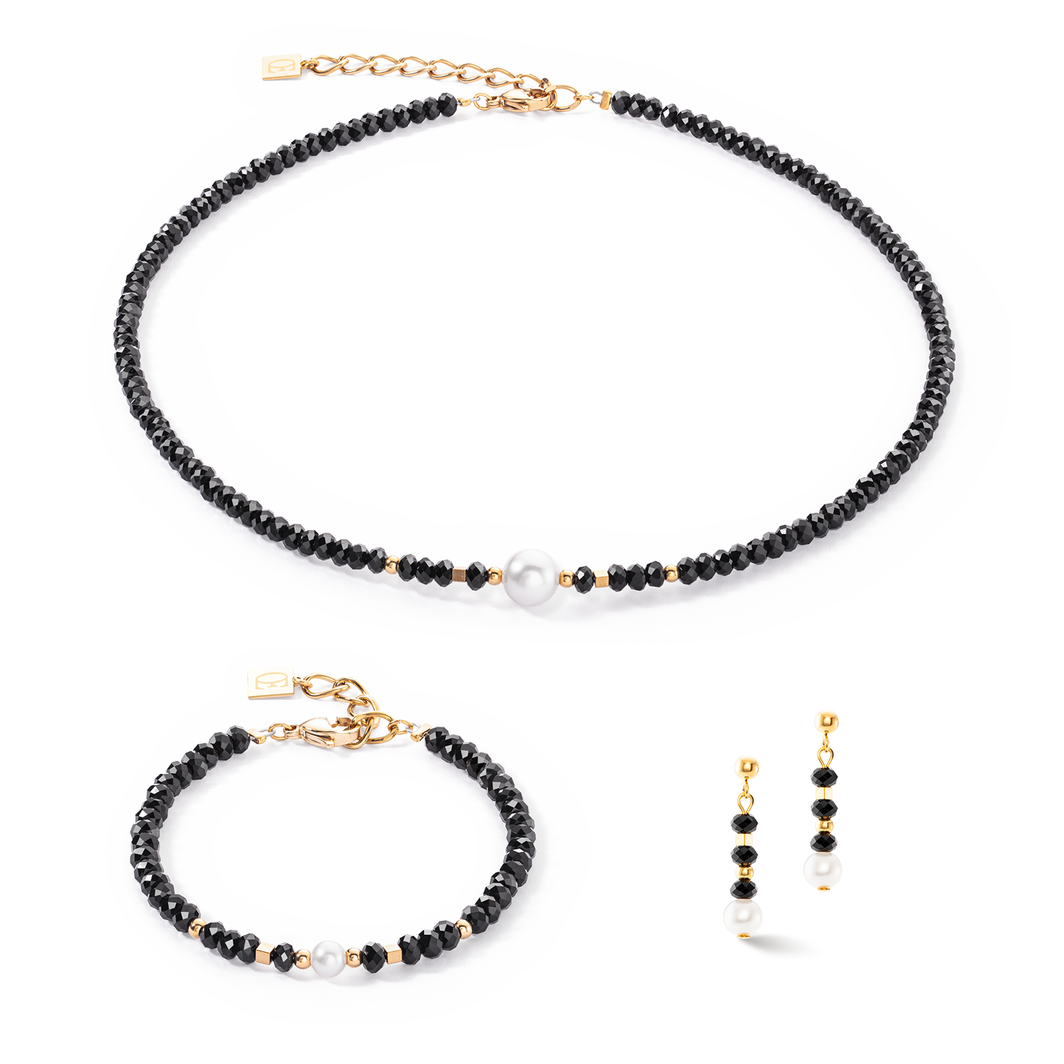 Mystic Pearl Ohrringe gold-schwarz
