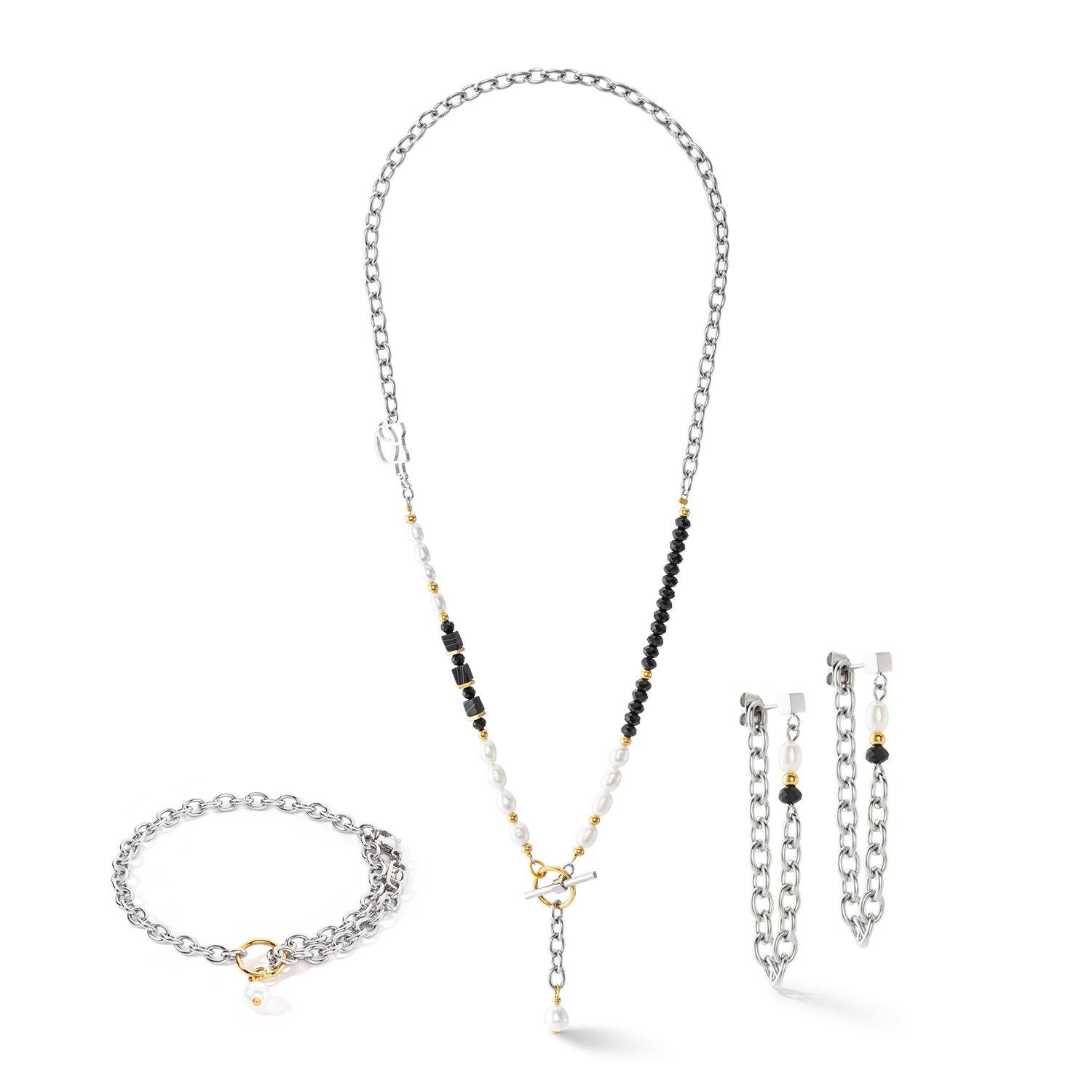 Art Deco Elegance Armband Bicolor von COEUR DE LION – im Set mit passenden Schmuckstücken