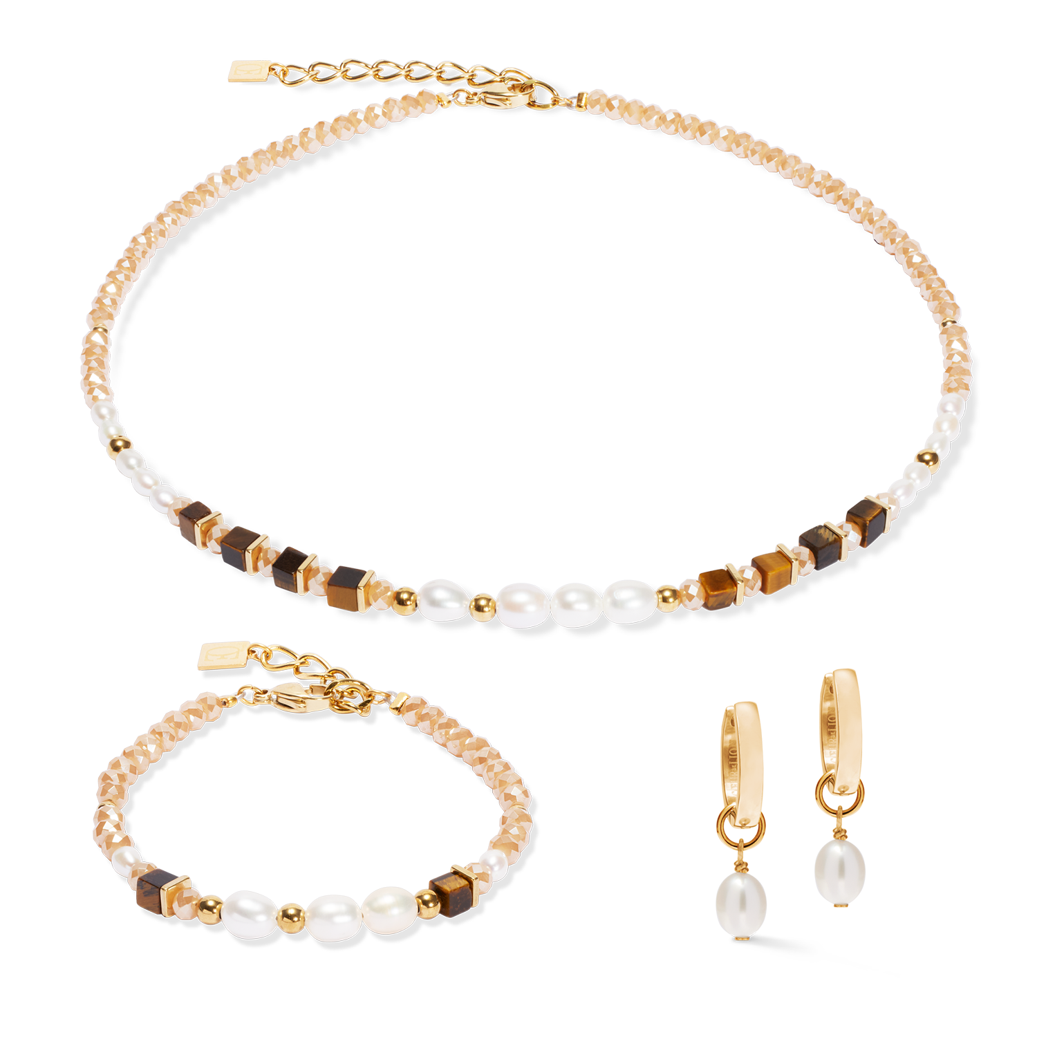 Creole Cosmic Pearls deep gold von COEUR DE LION – im Set mit passenden Schmuckstücken