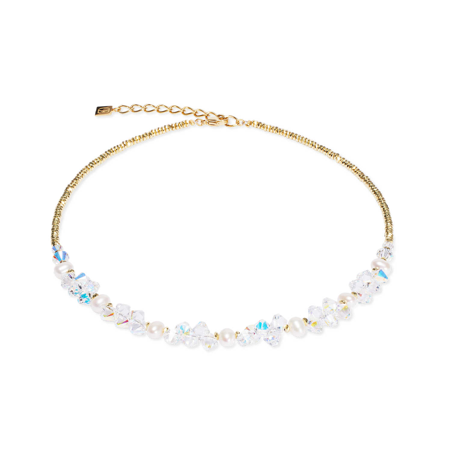 Halskette Dancing Crystals &amp; Pearls gold von COEUR DE LION