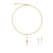 Halskette Pearl & Spikes Drop gold von COEUR DE LION – im Set mit passenden Schmuckstücken