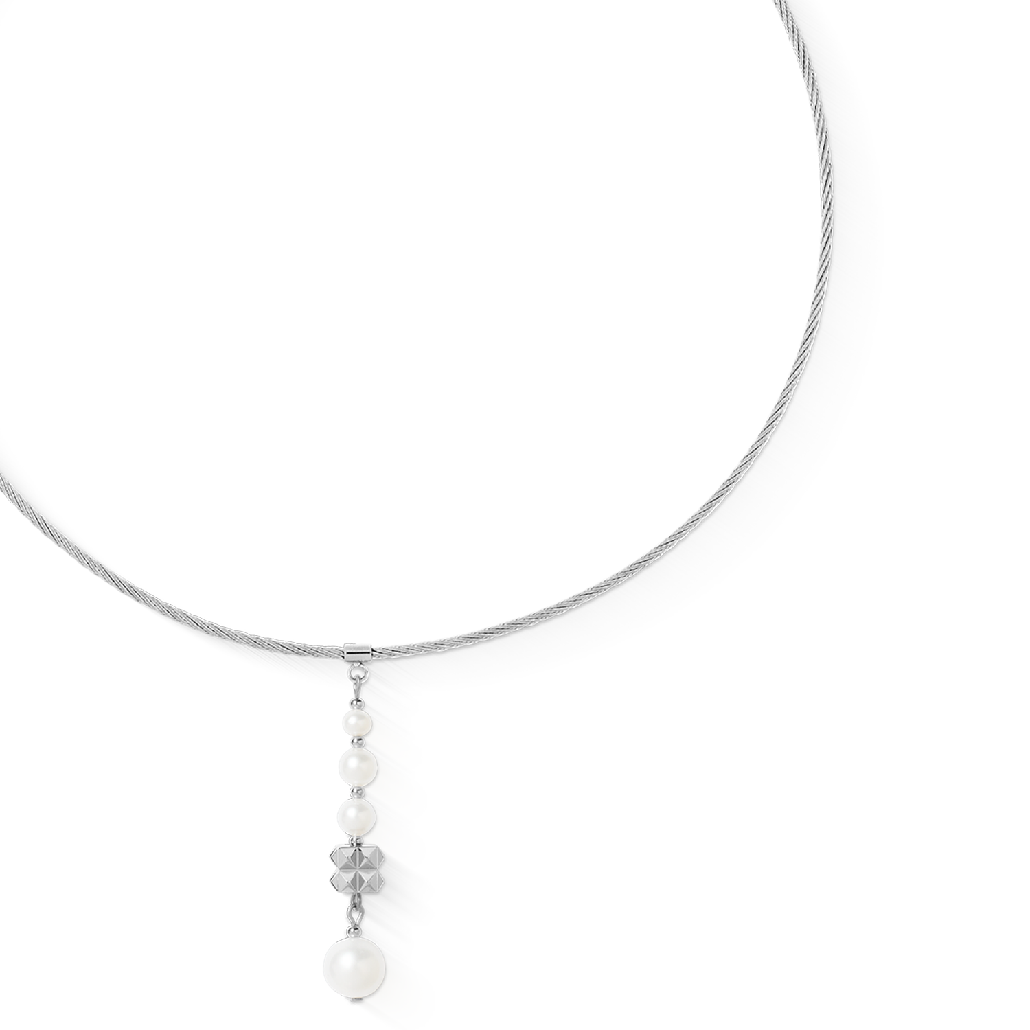 Halskette Pearl & Spikes Drop silber