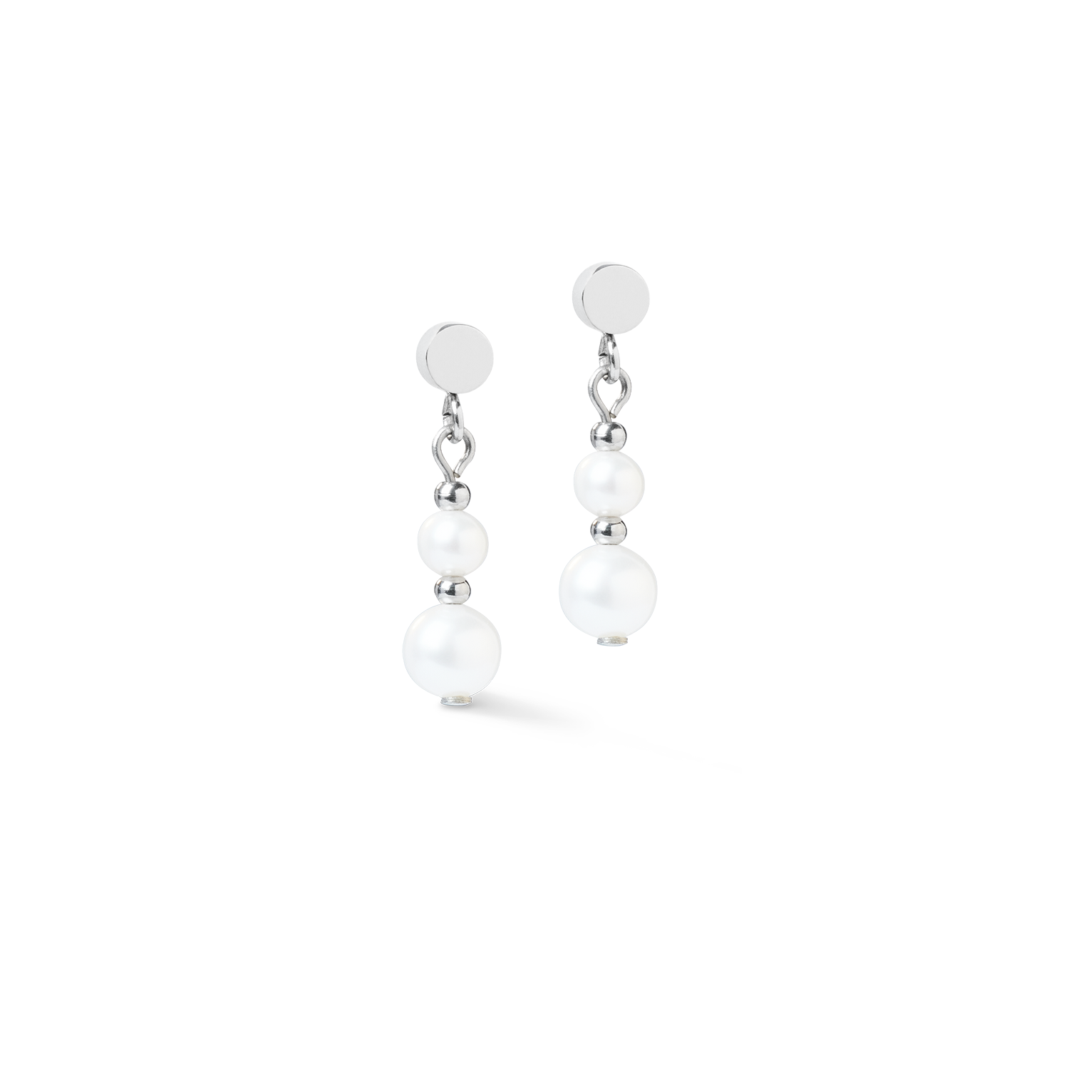 Ohrringe Pearl & Spikes Drop Silber von COEUR DE LION