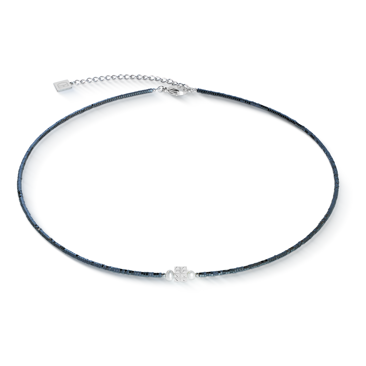 Halskette Edge & Grace anthrazit-silber