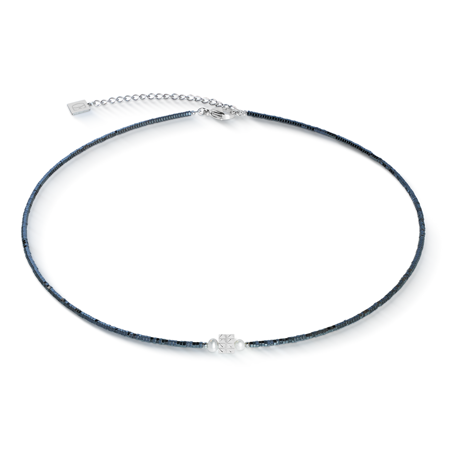 Halskette Edge & Grace anthrazit-silber