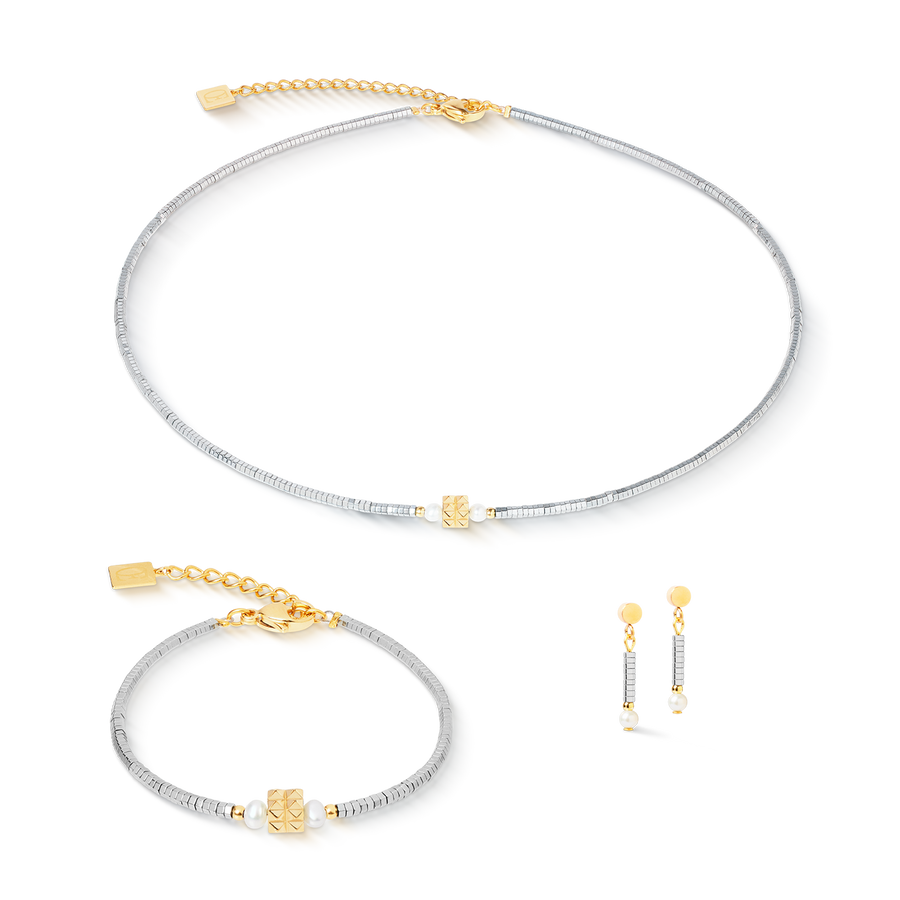 Halskette Edge & Grace silber-gold