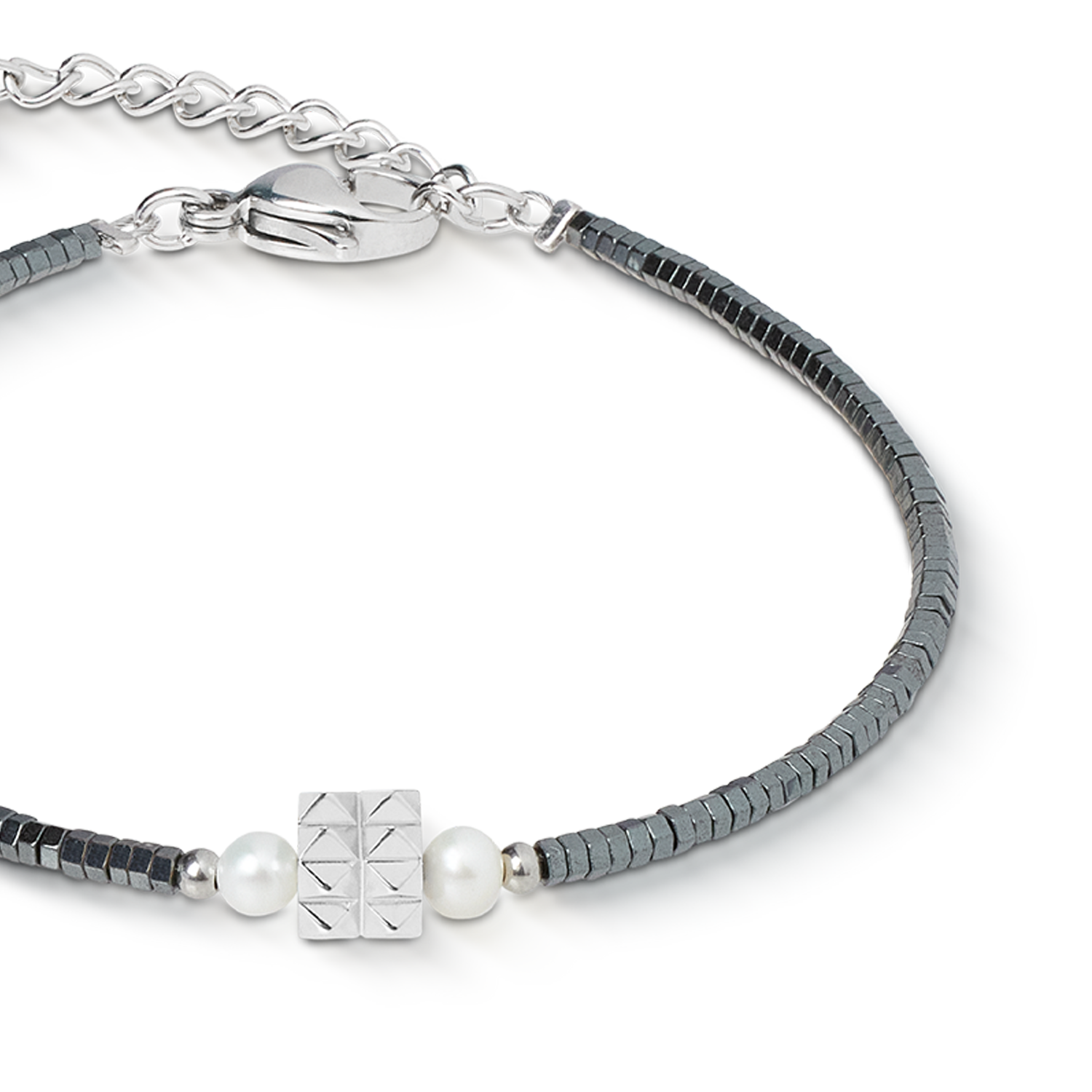 Armband Edge & Grace anthrazit-silber von COEUR DE LION – Detailaufnahme