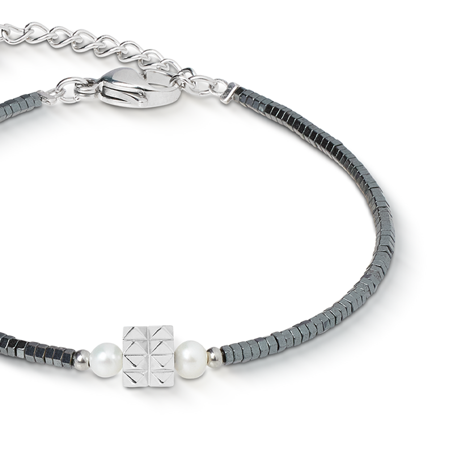 Armband Edge & Grace anthrazit-silber