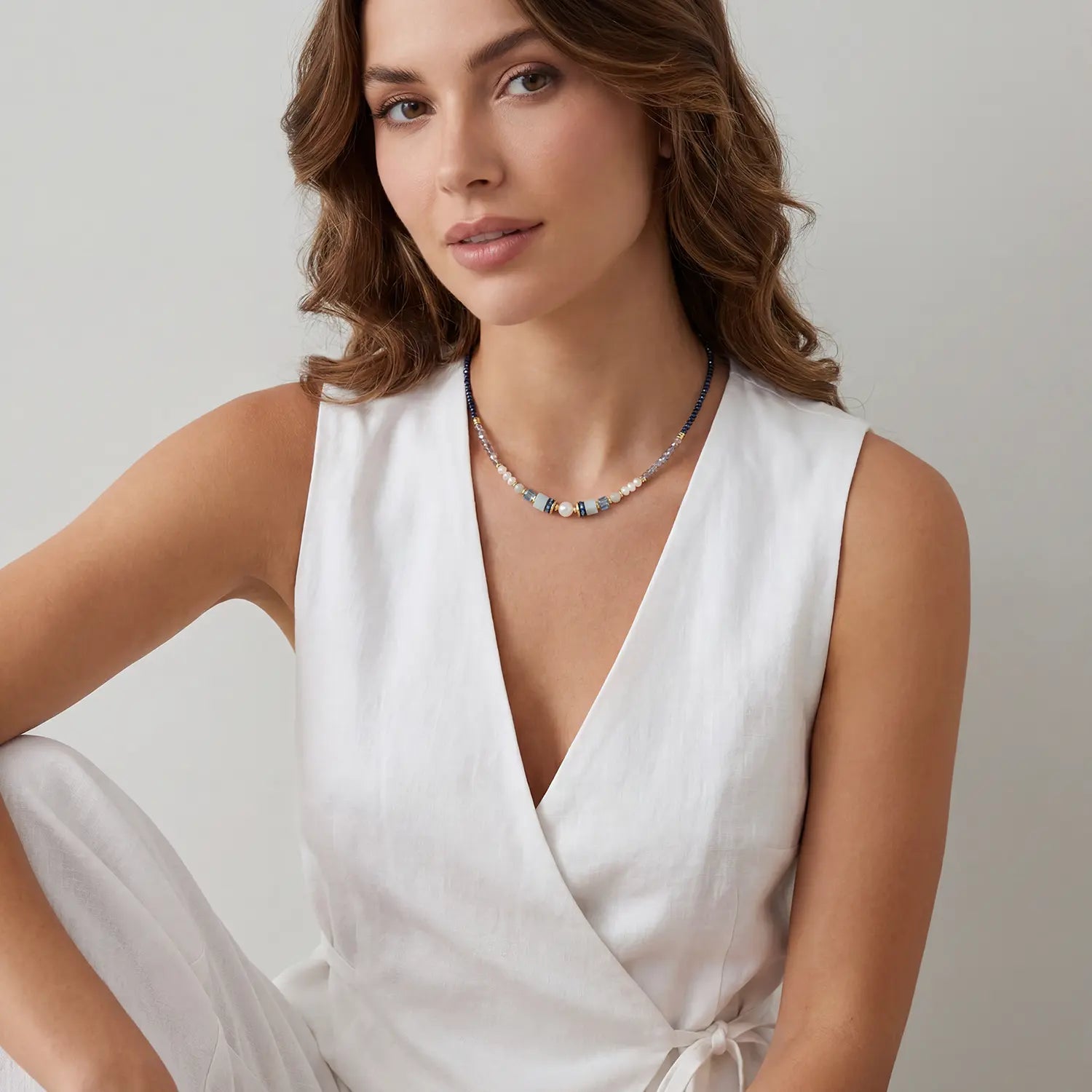 COEUR DE LION Halskette Atelier Azur Gold – am Model