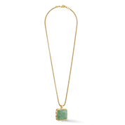 Halskette Amulett Spikes Square Aventurin Gold-Grün von COEUR DE LION