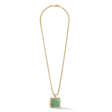 Halskette Amulett Spikes Square Aventurin Gold-Grün