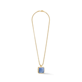 Halskette Amulett Spikes Square Aventurin gold-Blau