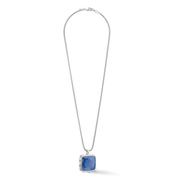 Halskette Amulett Spikes Square Aventurin Silber-Blau von COEUR DE LION
