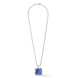 Halskette Amulett Spikes Square Aventurin Silber-Blau