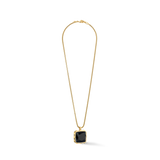 Halskette Amulett Spikes Square Onyx gold-Schwarz
